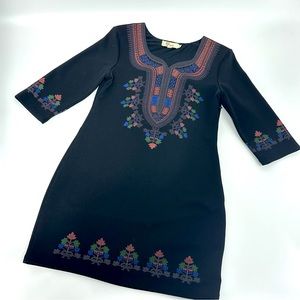 Aryeh 3/4 Sleeve Black Dress Size Medium